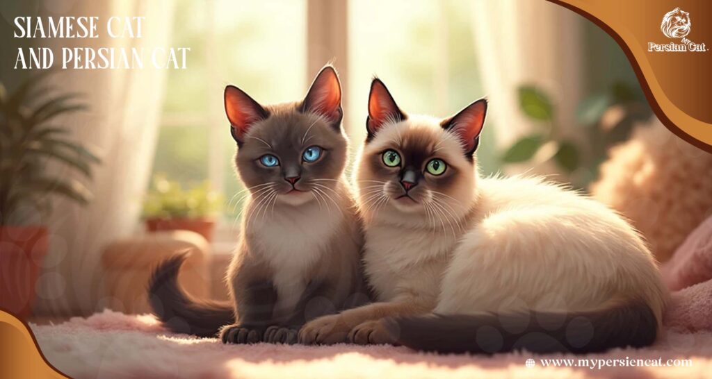 Siamese Cat and Persian Cat Grace Living with 

