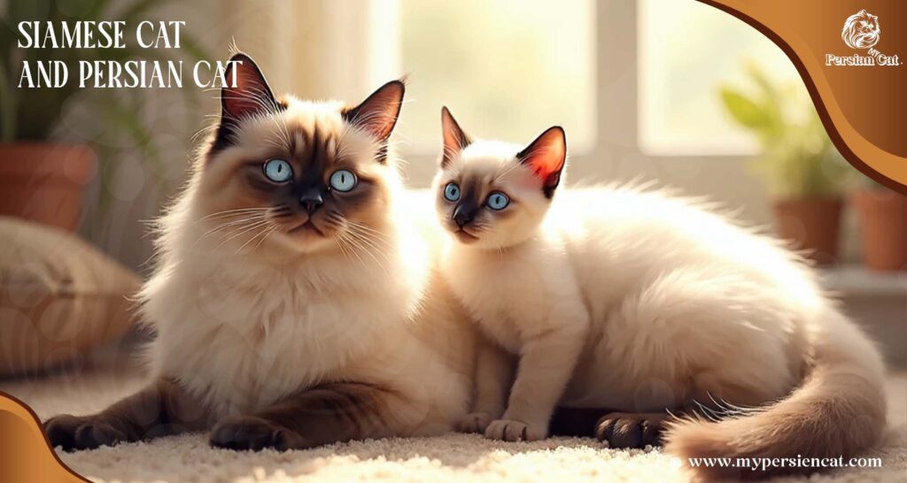 Siamese Cat and Persian Cat Grace Living with 
