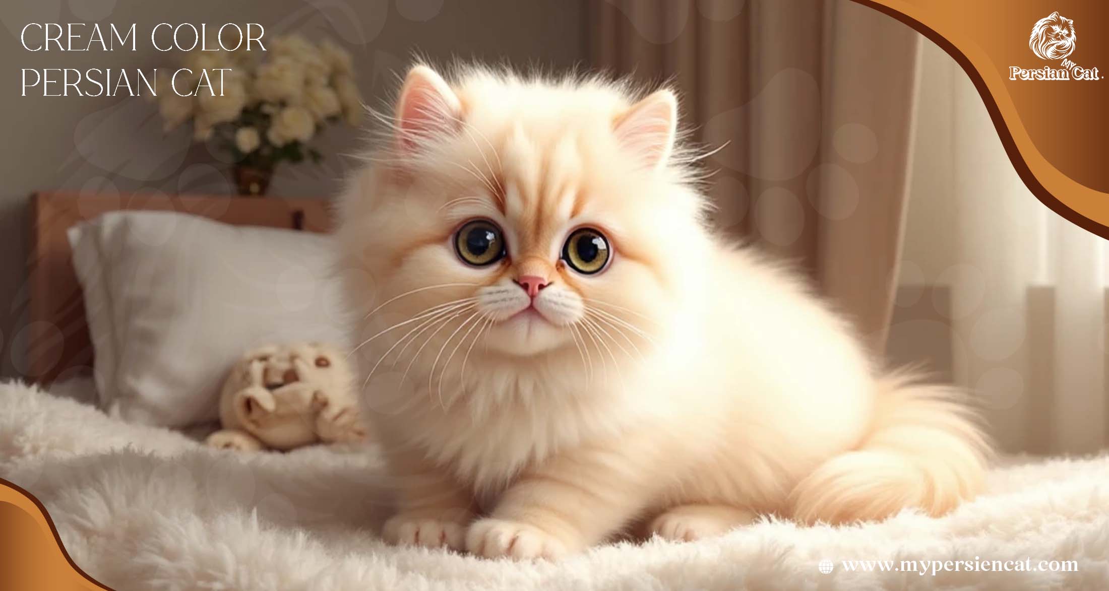 Cream Color Persian Cat Living Joyfully With